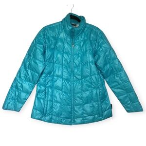 Obermeyer Ski Jacket Womens L Blue Winter Skiing Snowboard Down Fill Lightweight